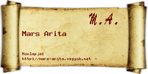 Mars Arita névjegykártya